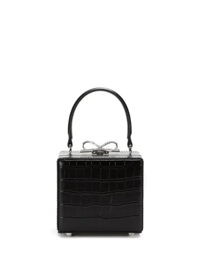 Self-portrait Crystal-embellished Bow Box Handbag