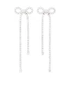 Self-portrait Crystal-embellished Bow Earrings In Metallic