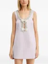 Self-portrait Crystal-embellished Bow Mini Dress In Pink