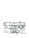 Self-portrait Crystal-embellished Bow Shoulder Bag In Silver