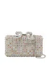 Self-portrait Crystal-embellished Bow-detail Clutch In White