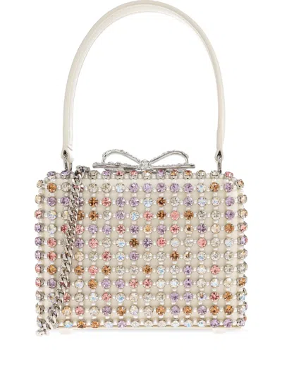 Self-portrait Crystal-embellished Bow Tote Bag In White