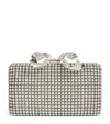 Self-portrait Crystal-embellished Box Clutch Bag In Grey