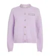 Self-portrait Lilac Crystal Trim Knit Cardigan In Purple
