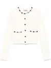 Self-portrait Crystal-embellished Cardigan In Neutrals