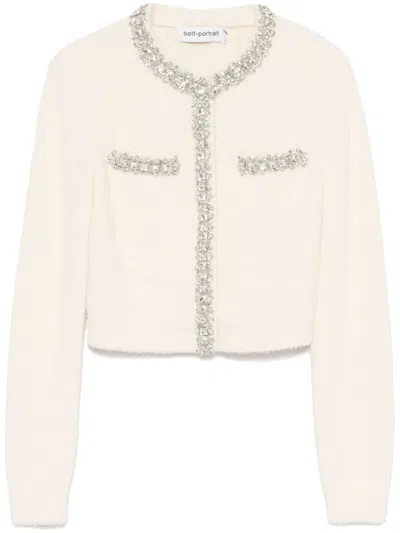 SELF-PORTRAIT CRYSTAL-EMBELLISHED CARDIGAN