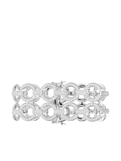 Self-portrait Crystal-embellished Chain Bracelet In Silver