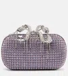 Self-portrait Shimmering Crystals Clutch Bag In Purple