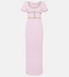 Self-portrait Crystal-embellished Crêpe Gown In Pink