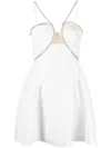 Self-portrait Crystal-trimmed Minidress In White