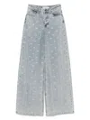 Self-portrait Crystal Embellished Denim Jeasn In Multi