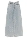 Self-portrait Crystal Embellished Denim Jeasn In Multi