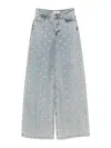 Self-portrait Self Portrait Crystal Embellished Denim Jeasn In Blue
