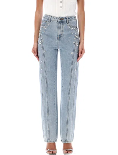 SELF-PORTRAIT CRYSTAL EMBELLISHED DENIM