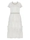 Self-portrait Crystal-embellished Dress In White