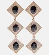 Self-portrait Crystal-embellished Drop Earrings In Gold
