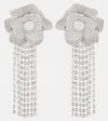 Self-portrait Crystal-embellished Drop Earrings In Silver