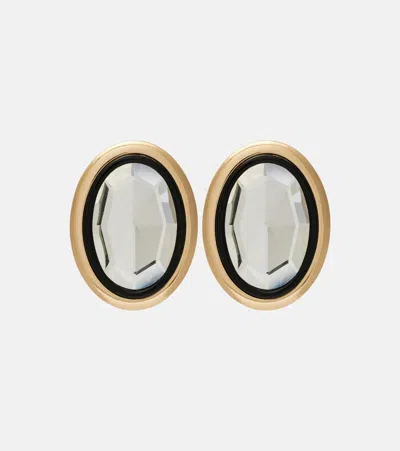 Self-portrait Crystal-embellished Eariings In Gold
