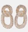 Self-portrait Crystal Link Earrings In Gold