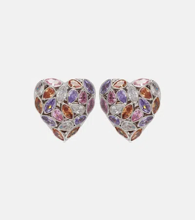Self-portrait Crystal-embellished Earrings In Multi