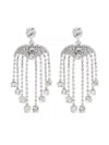 Self-portrait Crystal-embellished Silver-plated Drop Earrings In Silver