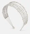 Self-portrait Crystal-embellished Headband In Silver