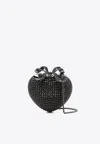 Self-portrait Crystal-embellished Heart Clutch