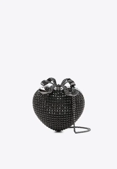 Self-portrait Crystal-embellished Heart Clutch