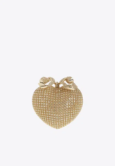 Self-portrait Crystal-embellished Heart Clutch