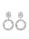 Self-portrait Embellished Silver-plated Clip-on Drop Earrings In Silver