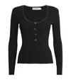 Self-portrait Self Portrait Women's Long-sleeved Top With Crystals In Black