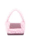 Self-portrait X Christopher Kane Lace And Crystal-embellished Top Handle Bag In Pink