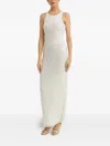 Self-portrait Crystal-embellished Maxi Dress In White