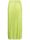 Self-portrait Rhinestone Mesh Midi Shirt In Green