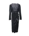 Self-portrait Self Portrait Crystal Embellished Midi Dress In Black Velvet In Black