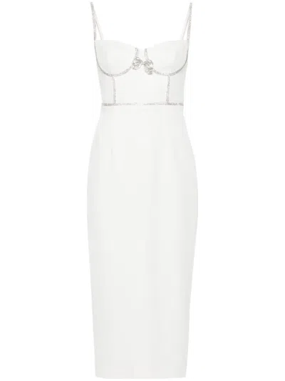 Self-portrait Crystal-embellished Midi Dress In White | ModeSens