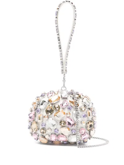 Self-portrait Crystal-embellished Mini Clutch Bag In Multi