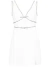 Self-portrait Crystal-embellished Mini Dress In White
