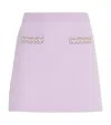 Self-portrait Self Portrait Lilac Stretch Viscose Blend Mini Skirt In Purple
