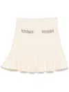 Self-portrait Crystal-embellished Mini Skirt In Neutrals