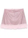 Self-portrait Crystal Miniskirt In Pink