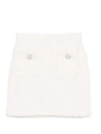 Self-portrait Crystal Embellished Mini Skirt In Nude