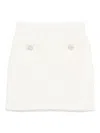 Self-portrait Midi Skirt With Decorative Buttons And Pockets In White