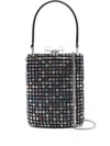 Self-portrait Crystal-embellished Mini Tote Bag In Black