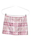 Self-portrait Checked Crystal And Chainmail-embellished Faille Mini Skirt In Pink