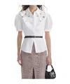 Self-portrait Self Portrait Women's Fitted Cotton Shirt With Tailo In White