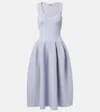 Self-portrait Crystal-embellished Ribbed Stretch-knit Midi Dress In Purple