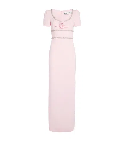 Self-portrait Crystal-embellished Rose Maxi Dress In Pink
