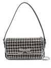 Self-portrait Crystal Baguette Bag In Black