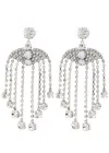 SELF-PORTRAIT SELF-PORTRAIT CRYSTAL-EMBELLISHED SILVER-PLATED DROP EARRINGS